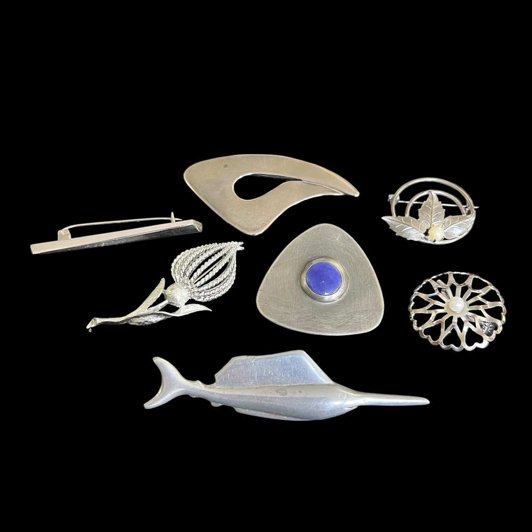 Vintage Silver Brooch Collection - Vintage Brooch Lot - Vintage Jewelry ...