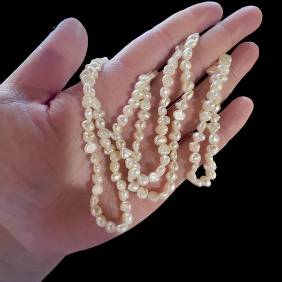 32” Long Pearl Necklace. Long White Pearl Necklac… - image 4