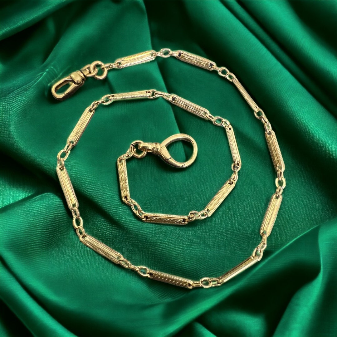 16.5 Inch Antique Gold Pocket Watch Chain / Gold Watch Chain Etsy