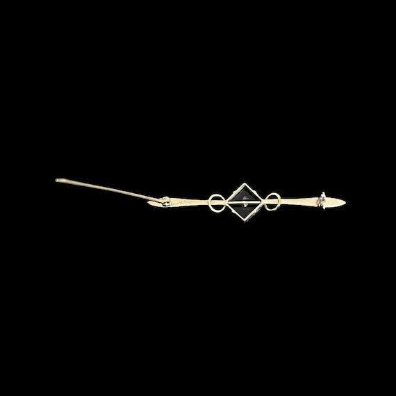 18K Art Deco Pearl Bar Brooch - Art Deco 18K Whit… - image 8