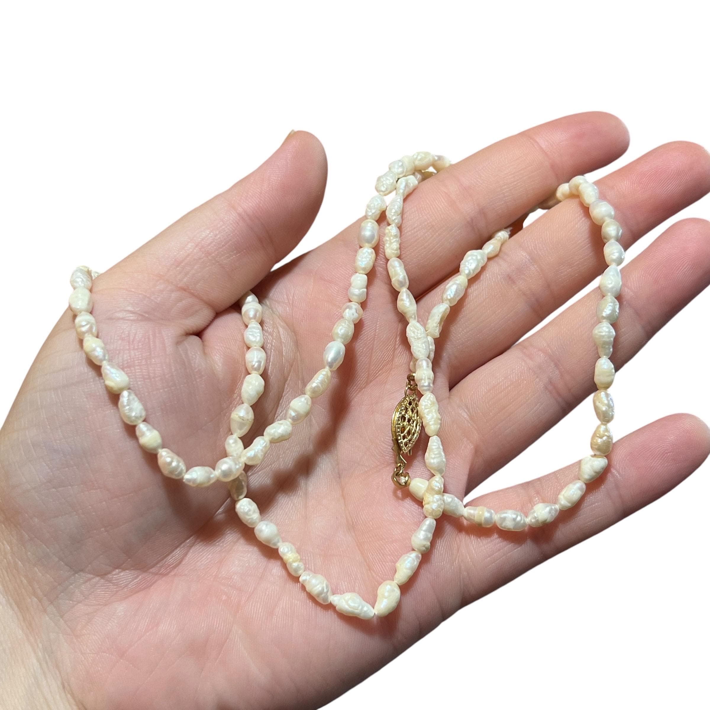 ブレスレット LESS IS MORE 14K Goldfield Baby Rice Pearl Necklace 24” 14K GF Rice Pearl Necklace - Vintage Freshwater Pearl