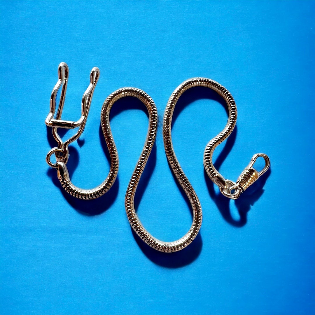 Vintage Silver Belt Hook Pocket Watch Chain. Silver Watch Etsy