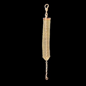 C. 1930’s Mesh Watch Fob with Lanyard Clasp - Gold Filled Watch Fob Signed Peerless - Vintage Gold Filled Watch Chain - Vest Clip Watch Fob