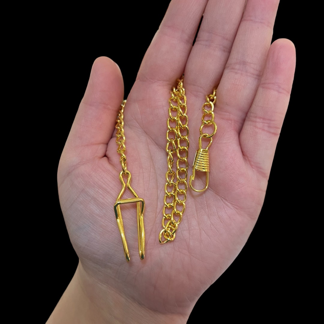 Vintage Gold Belt Hook Pocket Watch Chain. Gold Belt Loop Etsy