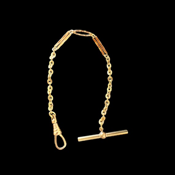 8.7” Art Deco Albert Watch Chain with T-Bar. Anti… - image 3