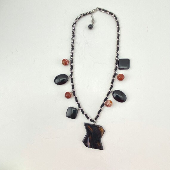Artisan Asymmetrical Agate Stone Bead Necklace. S… - image 4