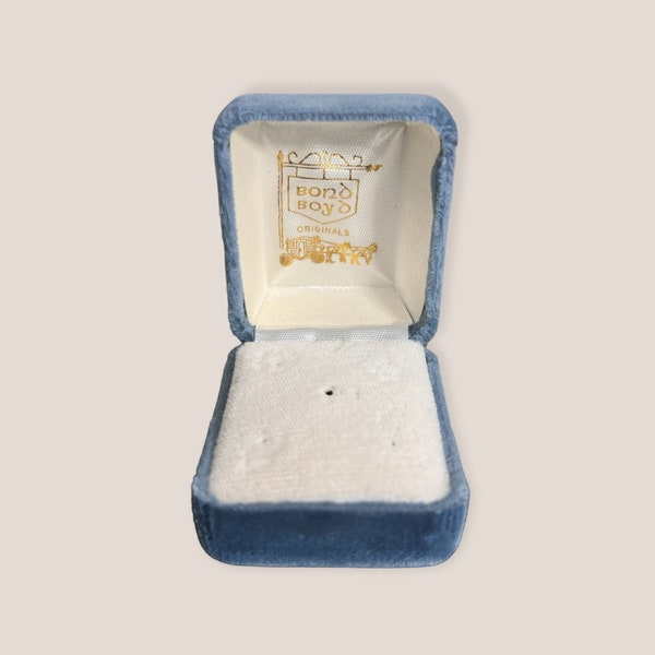 1950’s Bond Boyd Blue Velvet Necklace Box / Vintage Velvet Tie Pin Box / Vintage Velvet Jewelry Box / Vintage Bond Boyd Jewelry Box