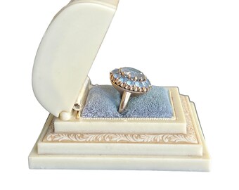 Art Deco Embossed Celluloid Engagement Ring Box - 1930's