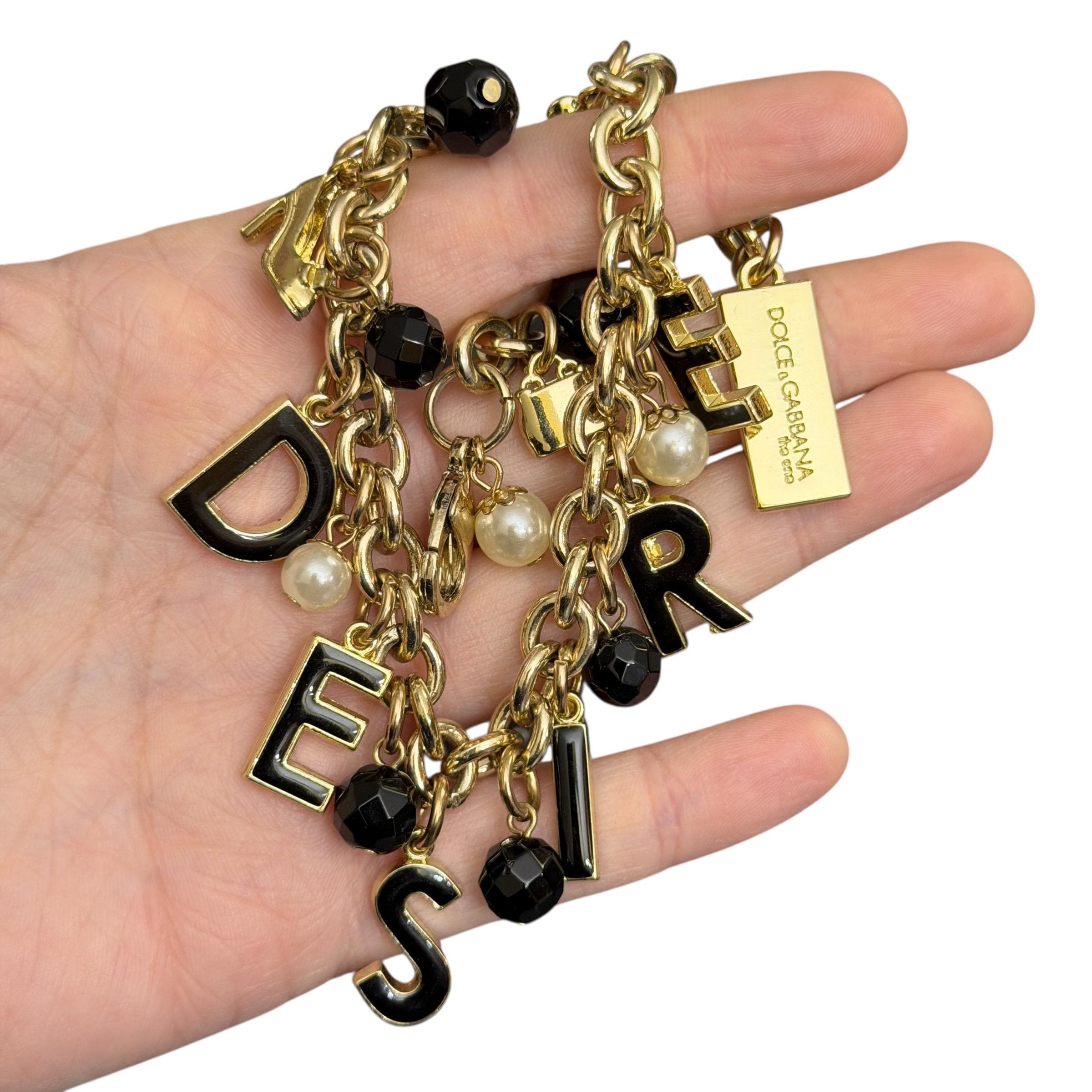 Dolce & Gabbana “desire” Charm Bracelet / Anklet - Vintage Dolce 