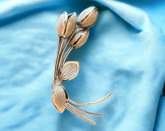 Bond Boyd Sterling Tulip Brooch. Vintage Bond Boyd Silver Tulip Brooch. Lovely Sterling Silver Tulip Brooch. 3D Silver Flower Brooch.