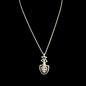 Diamond and White Gold Pendant on Chain - 14K White Gold Diamond Necklace - 14K Diamond Cluster Necklace - 16” 14K White Gold Chain image 6