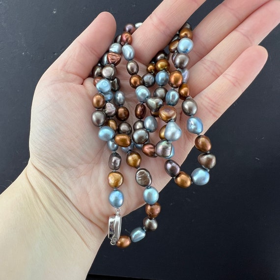 Vintage blue pearl necklace - Gem
