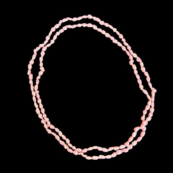 31” Pink Pearl Necklace. Pink Rice Pearl Necklace… - image 6