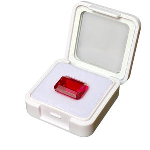 14.5 CT Red Ruby - Large Loose Ruby - Emerald Cut Ruby - Rectangular Genuine Ruby