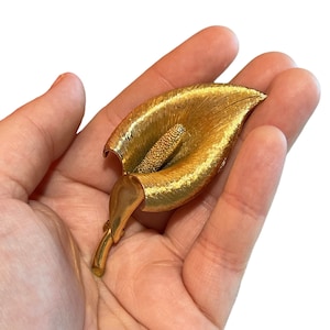 Rare Marcel Boucher Calla Lily Brooch - Vintage Boucher Flower Brooch - Signed Marcel Boucher France Brooch - Gold Boucher 7431 Brooch