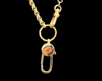 20” Handmade Gold Plated Charm Holder Necklace / 20” Gold Swivel Charm Holder Chain / 20” Handmade Gold Watch Chain / Gold Wallet Chain