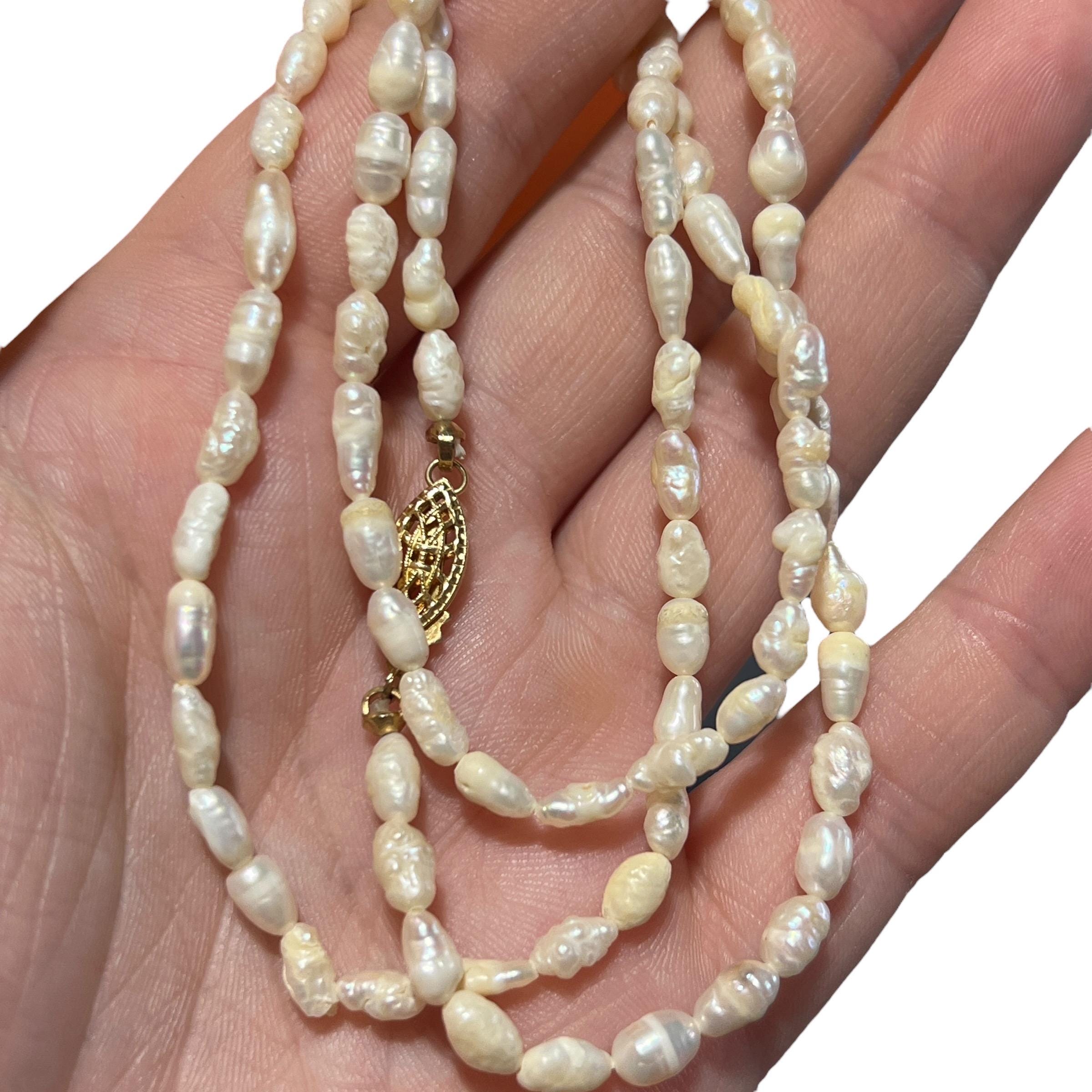 ブレスレット LESS IS MORE 14K Goldfield Rice Pearl Necklace 16” Rice Pearl Necklace With 14K Gold Filled Clasp - Vintage