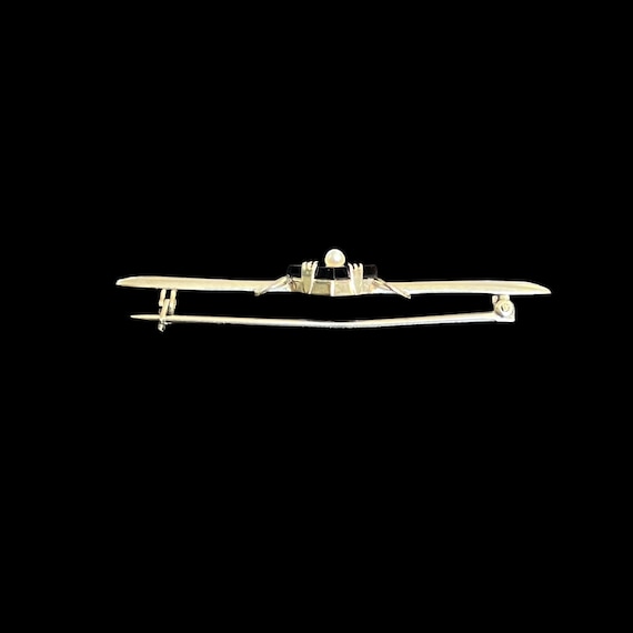 18K Art Deco Pearl Bar Brooch - Art Deco 18K Whit… - image 5