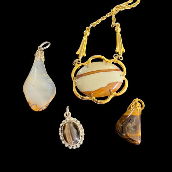 Scottish Costume Jewelry Collection - Vintage Jewelry Lot - Scottish Agate Necklace - Vintage Scottish Brooch - Scottish Wedding Jewelry Set View 4