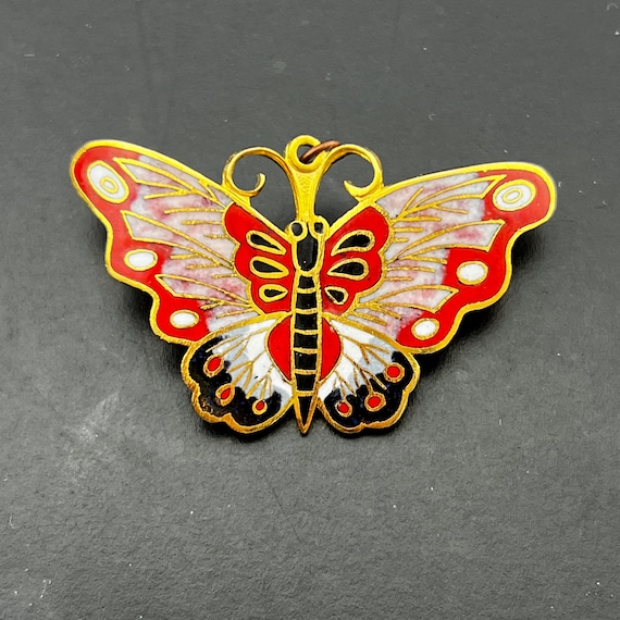 Enamel Butterfly Brooch / Pendant. Enamel Butterfl