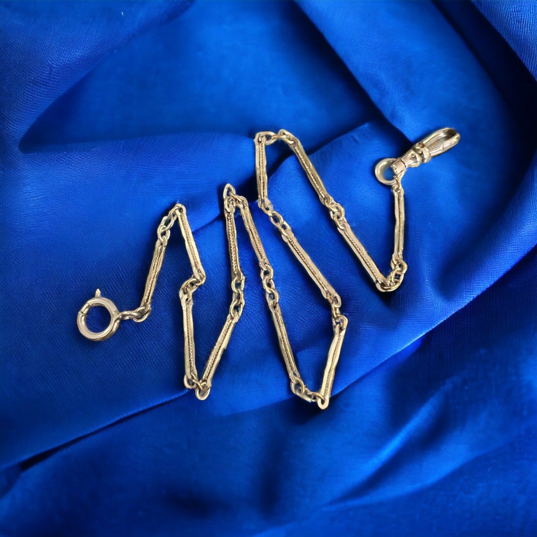 13 Antique Pocket Watch Chain With Spring Clasp & Swivel Etsy