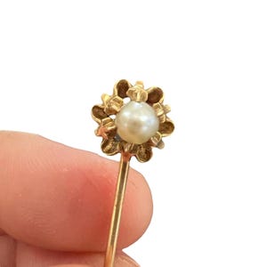 14K Victorian Pearl Stick Pin - Victorian Gold Stick Pin - 14K Antique Pearl Stickpin - 14K Stick Pin - Scarf Pin Tie Pin Cravatte Pin