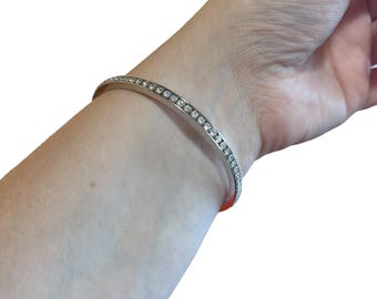 Swarovski Crystal Bangle Bracelet - Silver Swarovski