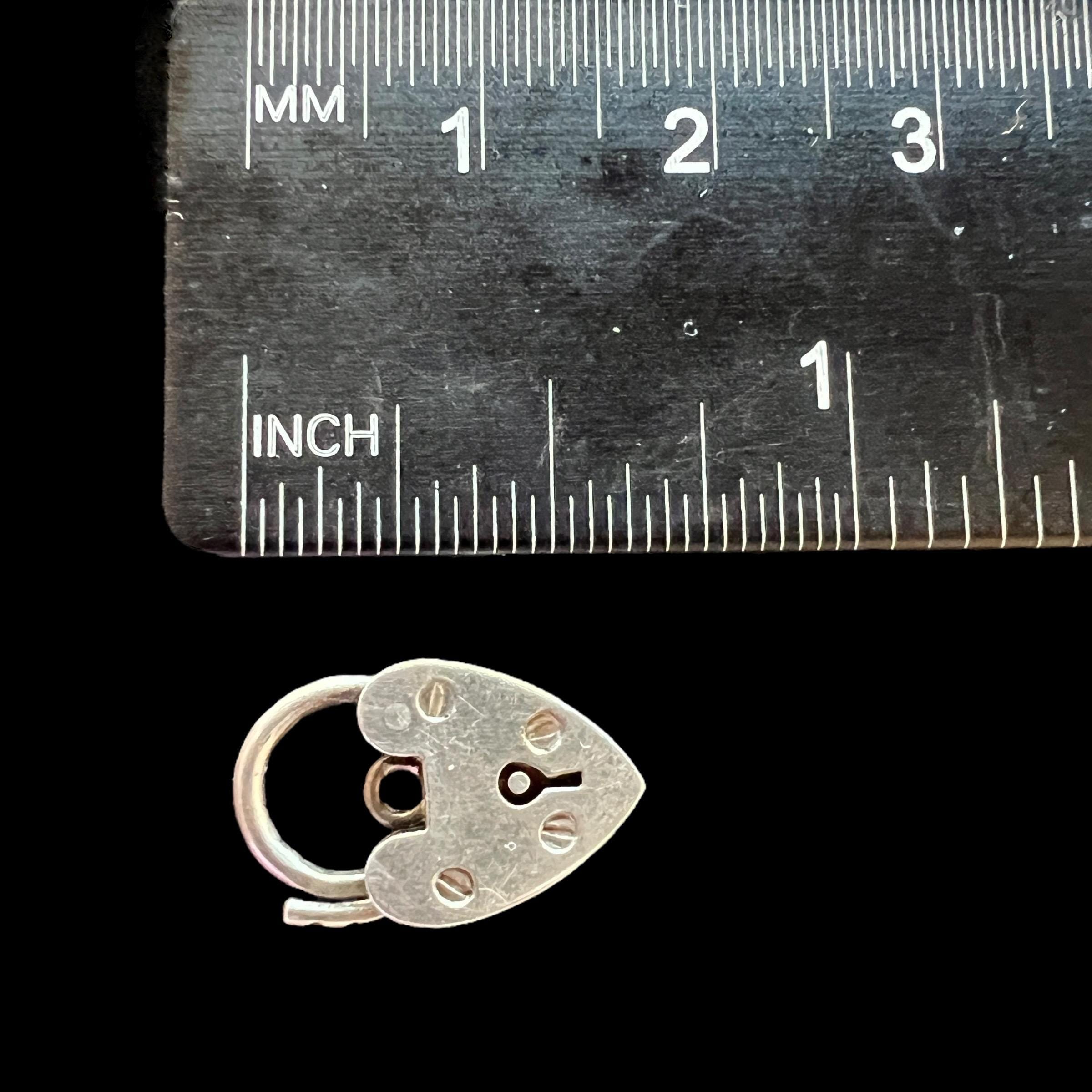 Vintage Sterling Silver Heart Padlock Pendant - Vintage Silver