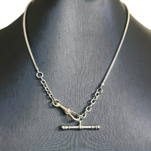 15” Mid-century T-bar Pocket Watch Chain Vintage Albert Watch