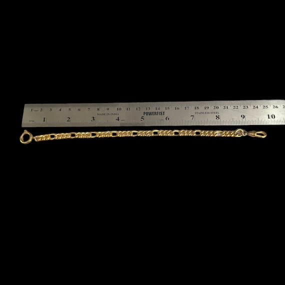 Antique Gold Metal Pocket Watch Chain Charm Brace… - image 9