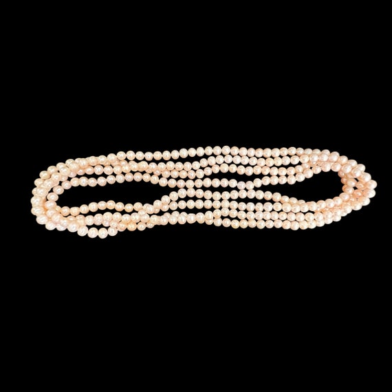 72” Long Pink Pearl Necklace. Extra Long Pearl Ne… - image 5