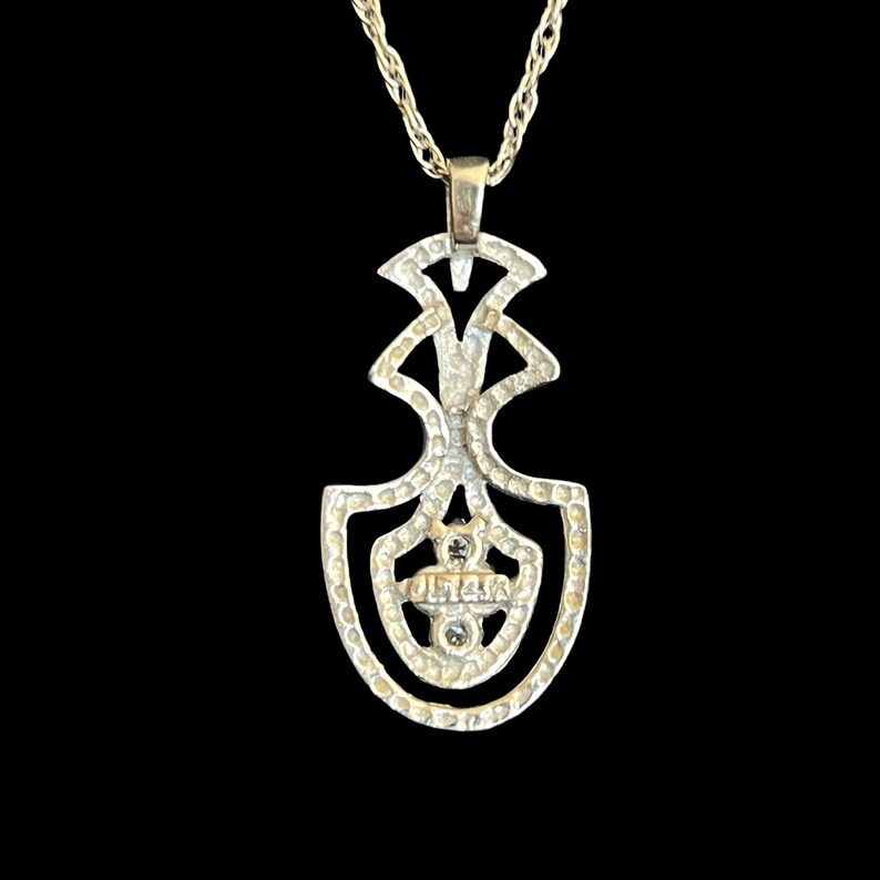 Diamond and White Gold Pendant on Chain - 14K White Gold Diamond Necklace - 14K Diamond Cluster Necklace - 16” 14K White Gold Chain image 4