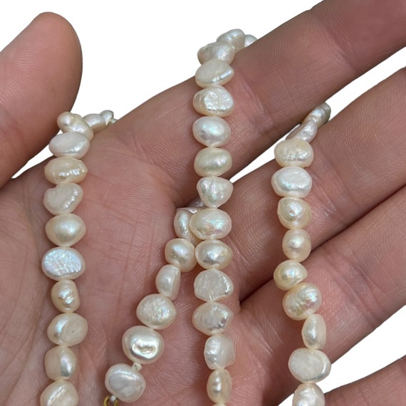 18” White Pearl Necklace. Vintage Freshwater Pear… - image 7