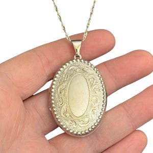 Large Sterling Silver Locket by Michael Hill Jewellers - MHJ Sterling Silver Locket - Romantic Christmas Gift for Girlfriend - Large Locket
