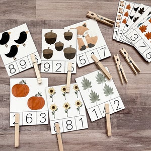 Count and Clip Cards, Fall Preschool Activities, 1-20 Counting Cards, Preschool Activities