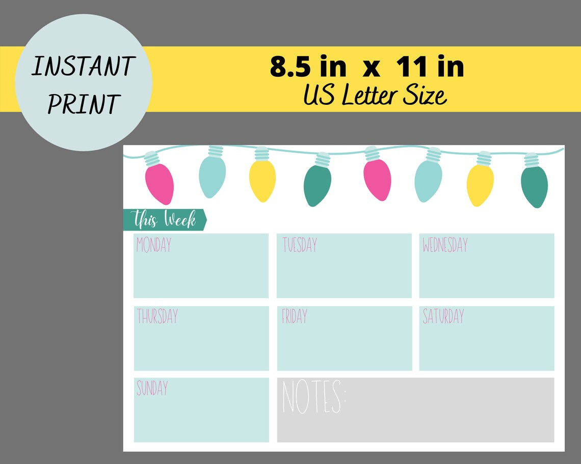 Christmas Themed Weekly Planner Printable Printable To Do Etsy