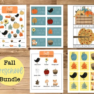Fall Preschool Bundle, Fall Games For Kids, Homeschool Autumn, Preschool Printable, Fall I-Spy