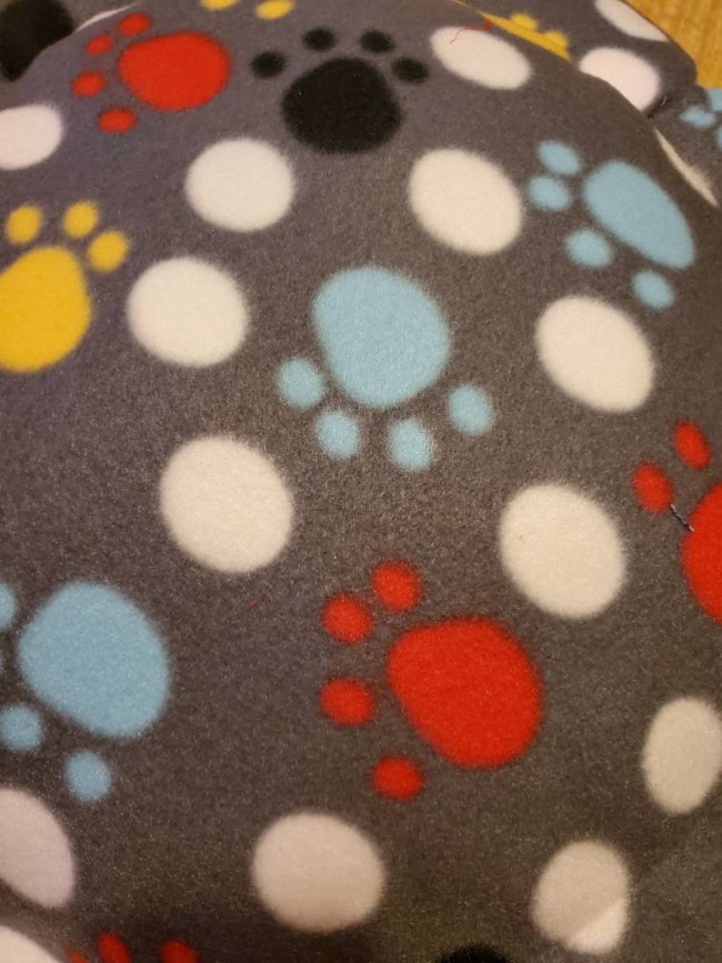Multi color paws Nesting reversible fleece dog bed cat bed