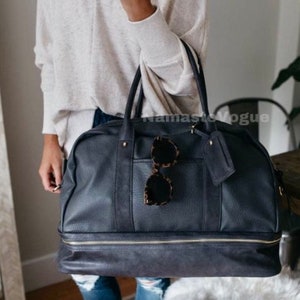 Wochenendtasche aus echtem Leder Weekend Handtasche, Weekender Duffel, Weekender Satchel Bild 2