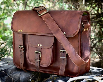 Leather Bag, Leather Satchel, Leather Messenger, Leather Briefcase, Laptop Bag Portfolio, Messenger Bag, Gift Idea