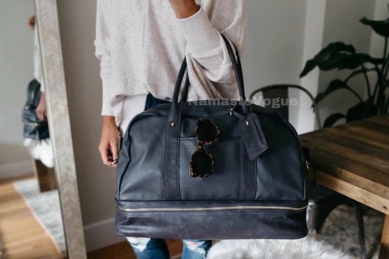 Wochenendtasche aus echtem Leder Weekend Handtasche, Weekender Duffel, Weekender Satchel Bild 5