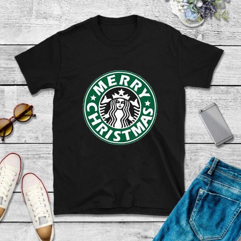 Merry Christmas Starbucks T-shirt Christmas Unisex T-Shirt | Etsy