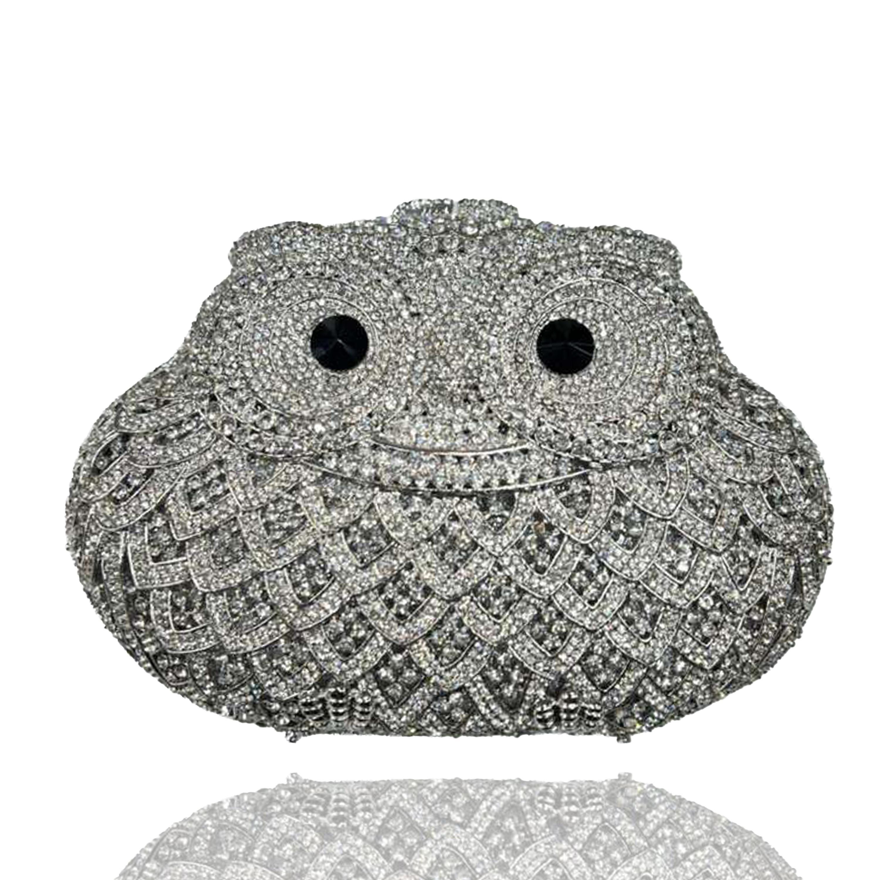 Silver Owl Clutch Evening Bag Party Purse golden clutch flower Lunar year