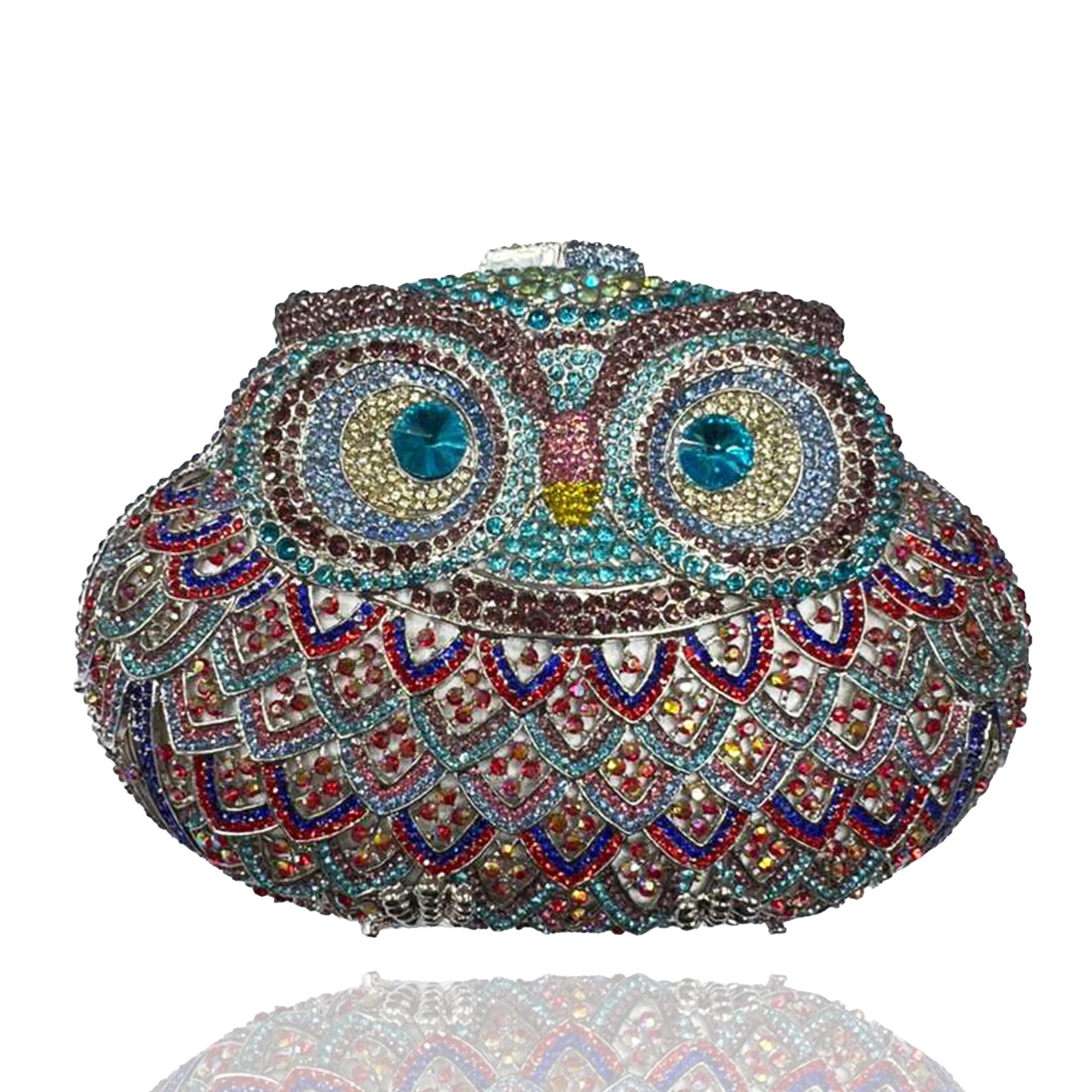 Owl Clutch Evening Bag Party Purse golden clutch flower Lunar year