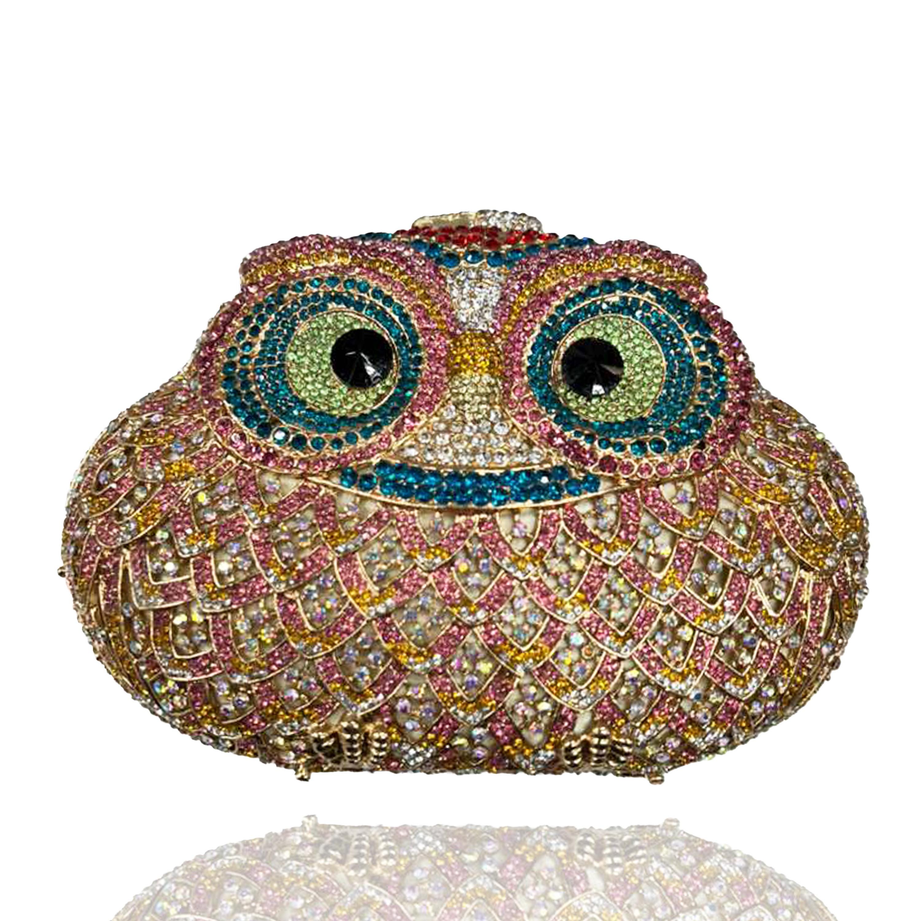 Owl Clutch Evening Bag Party Purse golden clutch flower Lunar year
