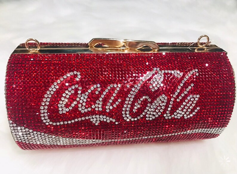 Coca Cola Evening Bag Rhinestone Crystal Bridal Clutch Evening Bags