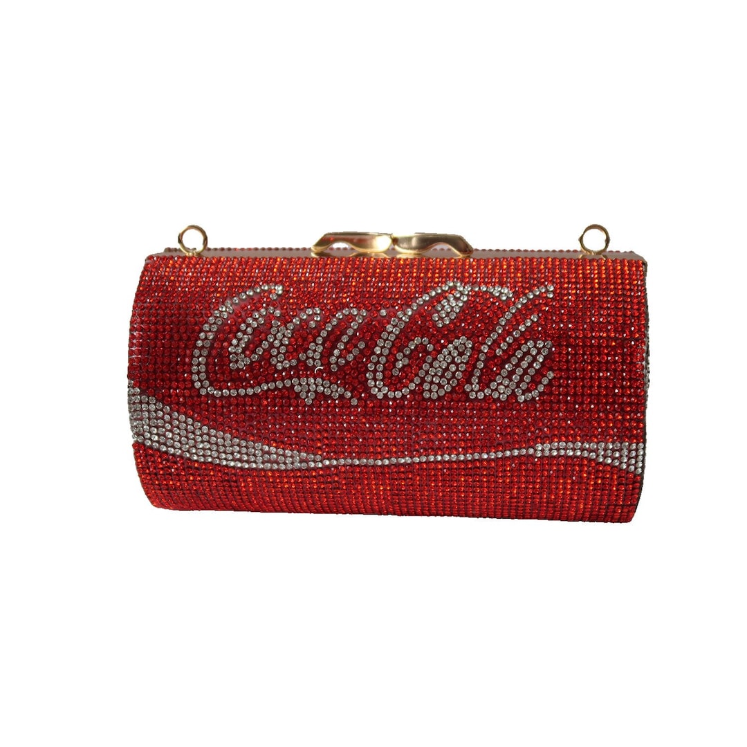 Coca Cola Rhinestone Crystal Clutch Purse Formal Rhinestone Etsy
