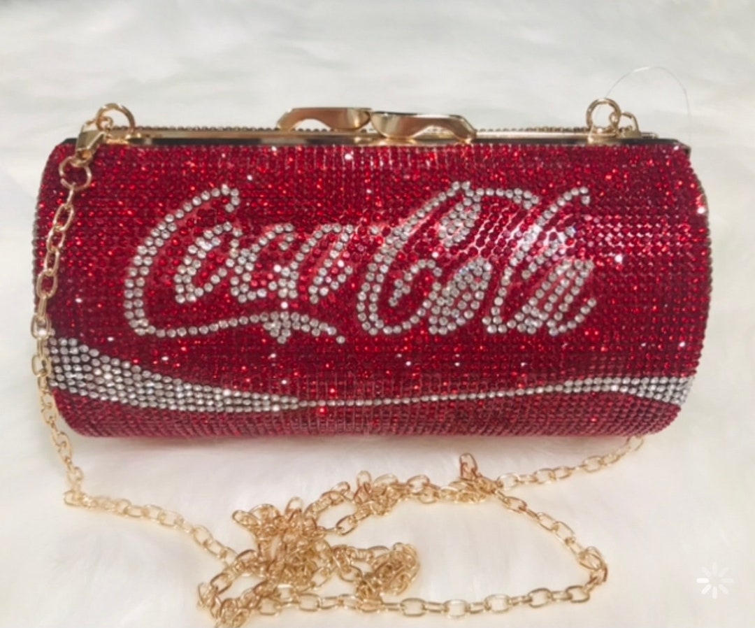 Coca Cola Evening Bag Rhinestone Crystal Bridal Clutch Evening Etsy