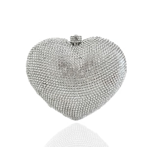 期間限定値下げsilver crystal heart clutch 期間限定値下げsilver crystal heart clutch