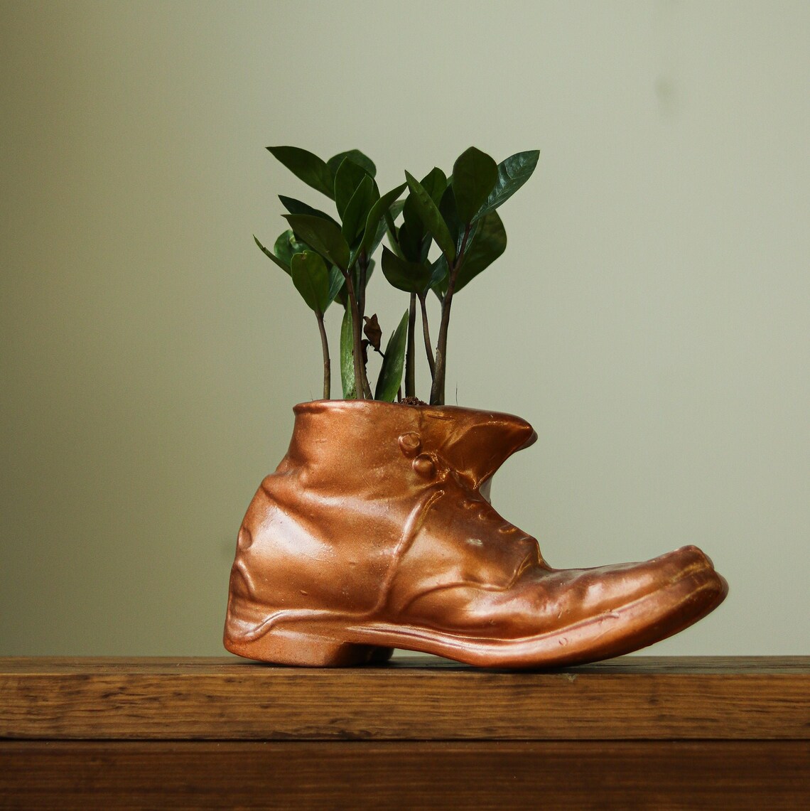 Ceramic Boot Planter in Metallic Copper for 3inch to 4inch Etsy